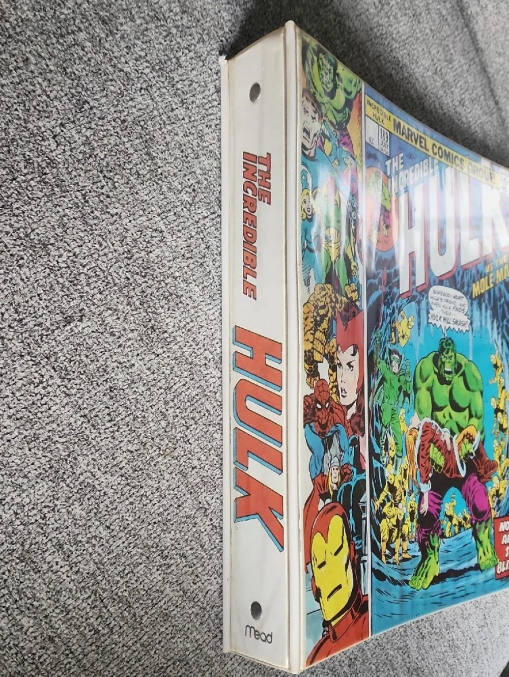 Vintage 1977 Mead Marvel Comics Hulk #189 3-ring Plastic binder